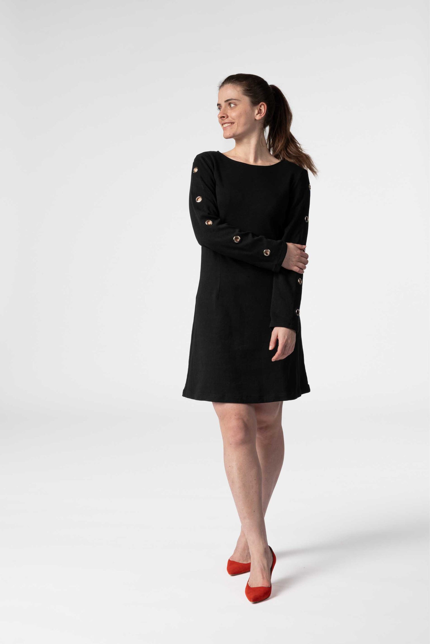 The Long-sleeved Eyelet Dress