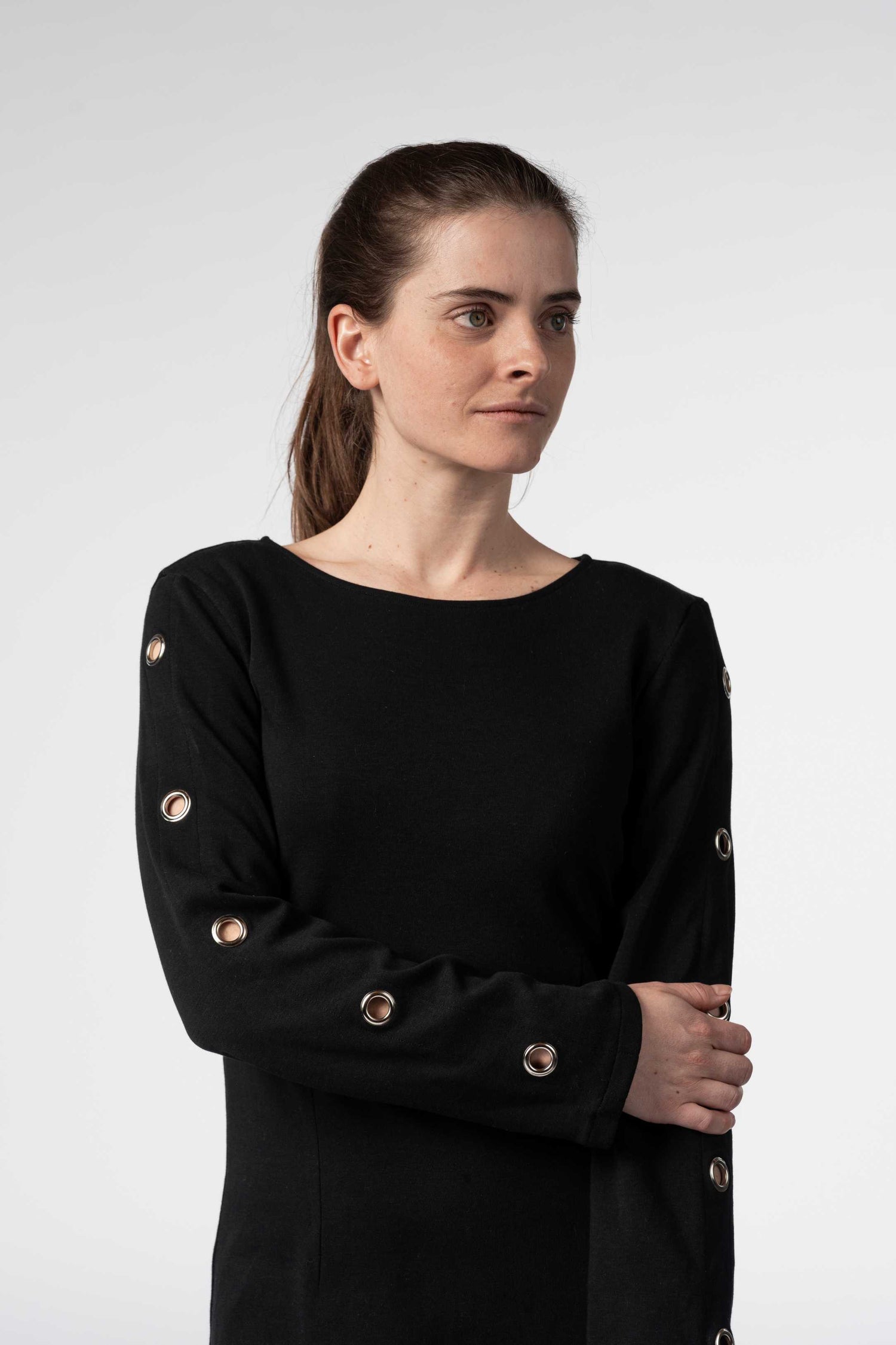 The Long-sleeved Eyelet Dress