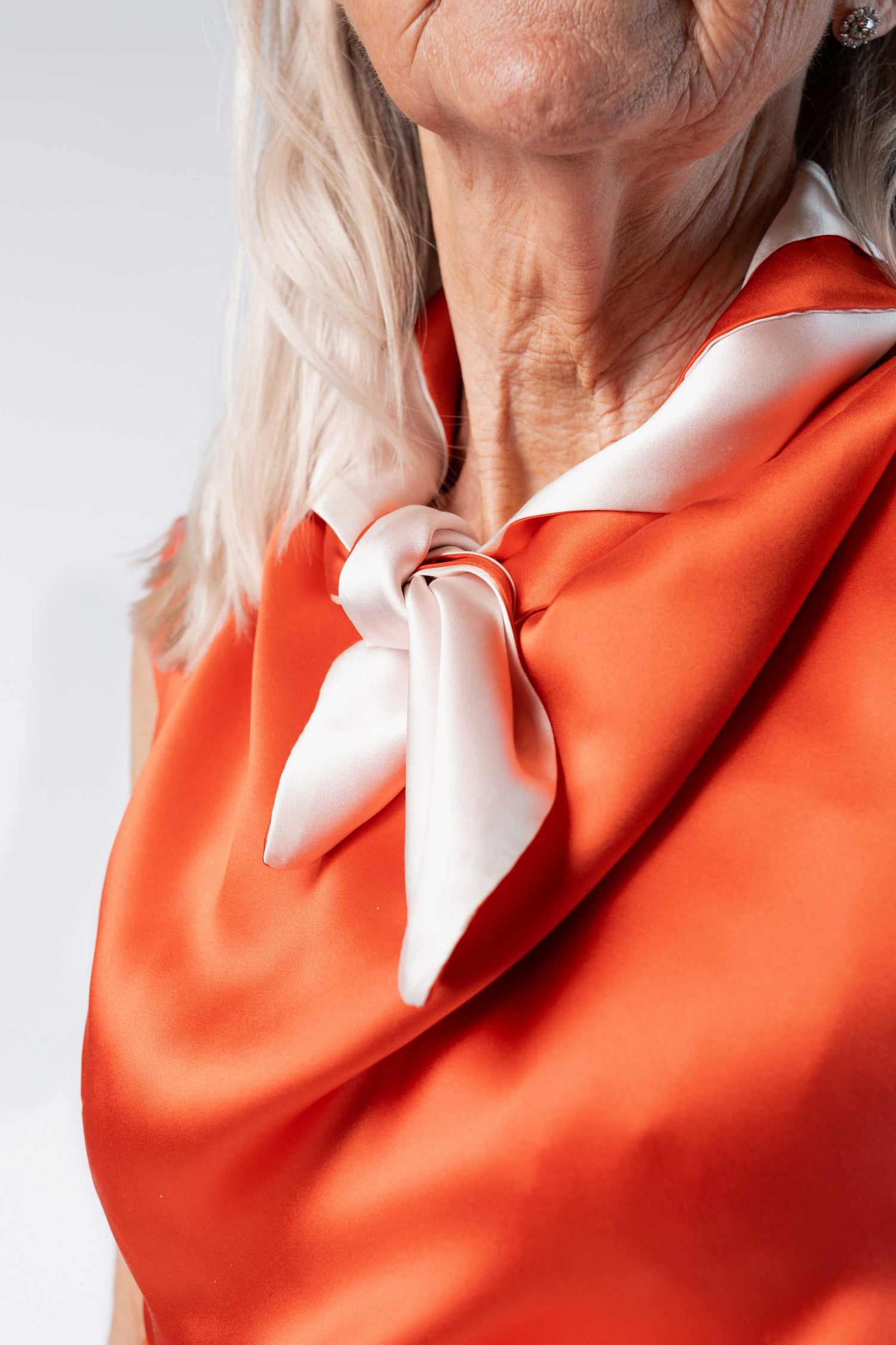 The Orange Double-Sided Silk Scarf